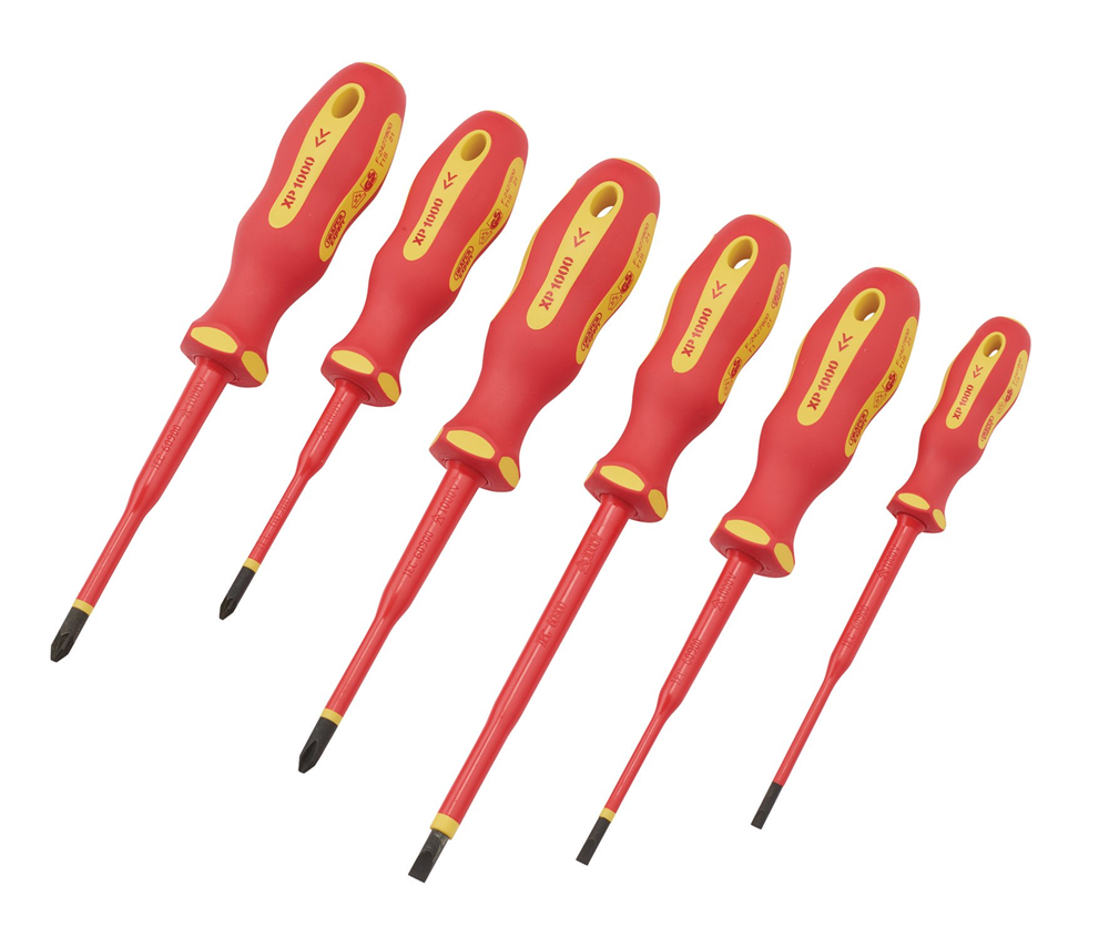 Draper 6PC XP1000 + SLIM VDE SD SET 02167 VDE Slimline Screwdriver Set (6 Piece)