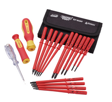 Load image into Gallery viewer, Draper 18PC INTERCHANGEABLE INSUL S/D 05776 VDE Interchangeable Blade Screwdriver Set (18 Piece)
