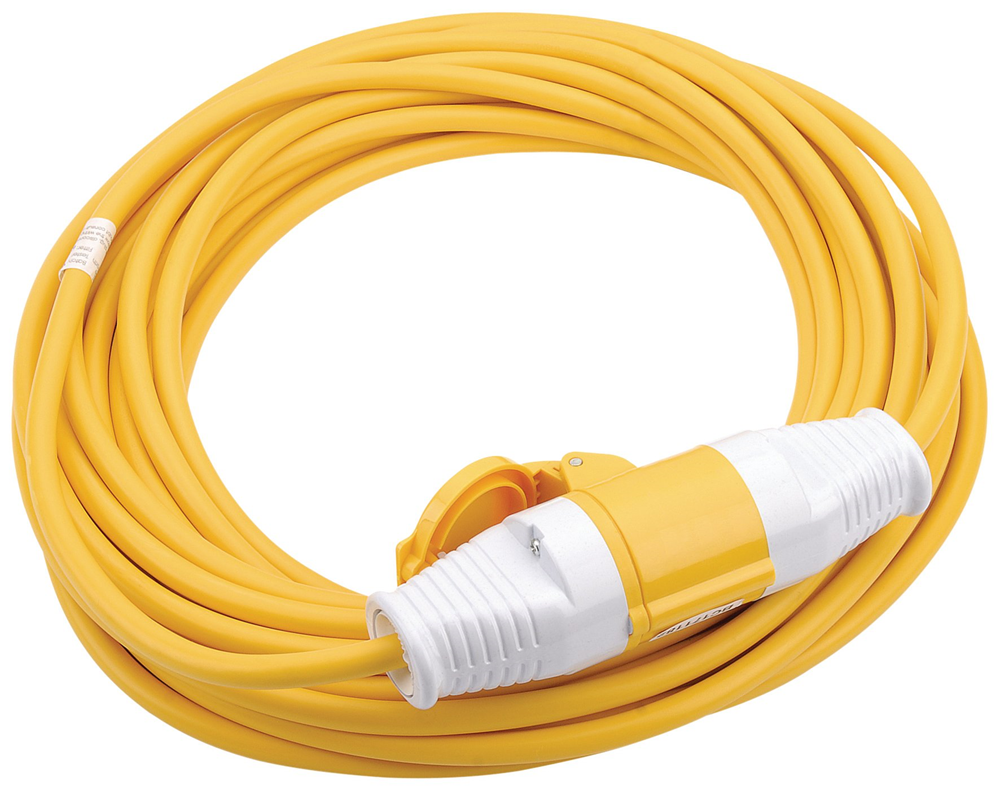 Draper EXTENSION LEAD 14MX2.5MM 110V 17571 110V Extension Cables with Plug and Socket