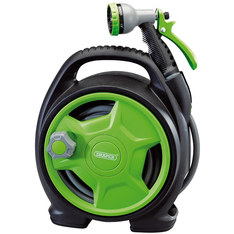 Draper Mini 10m Hose Reel Set with Spray Gun Garden/Patio Watering Equipment