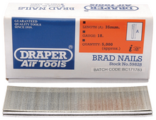 Load image into Gallery viewer, Draper 18G BRAD NAIL 35MM 5000PCS 59828 59828 Brad Nails
