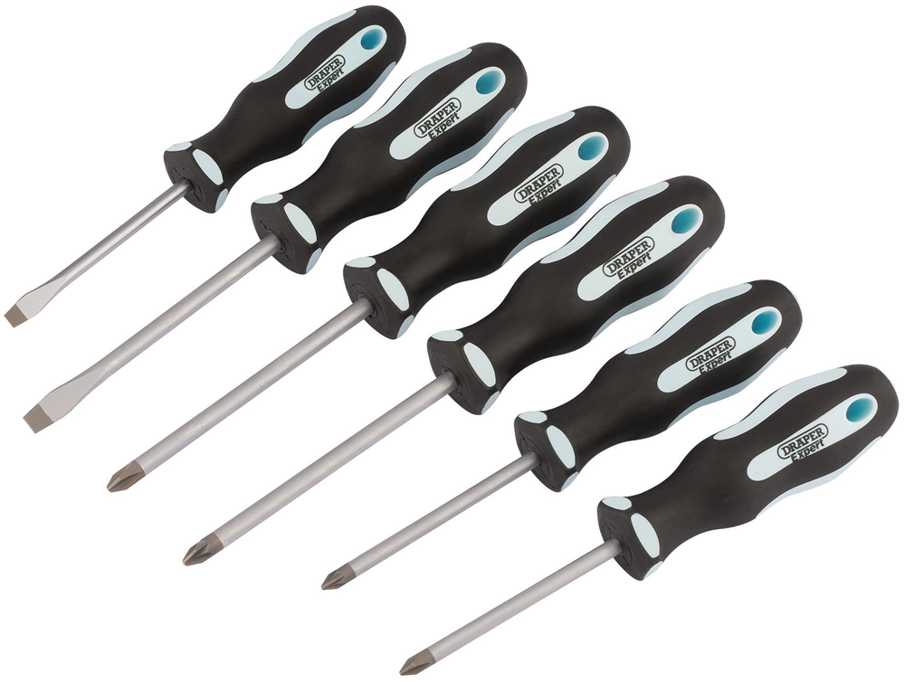 Draper 6PC HD S'DRIVER SET IN PVC BOX 63588 63588 Soft Grip Screwdriver Set (6 Piece)