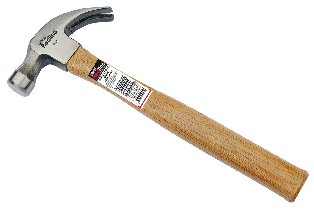 Draper CLAW HAMMER-WOOD SHAFT 67665 Draper Redline 450g (16oz) Claw Hammers