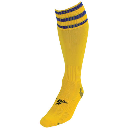 Precision 3 Stripe Pro Football Socks Adult Yellow/Royal 45237