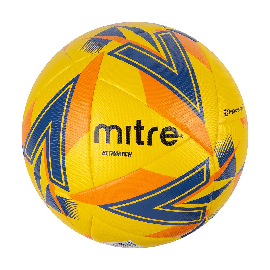 Mitre Ultimatch Match Ball Yellow/Royal/Orange/Black 5