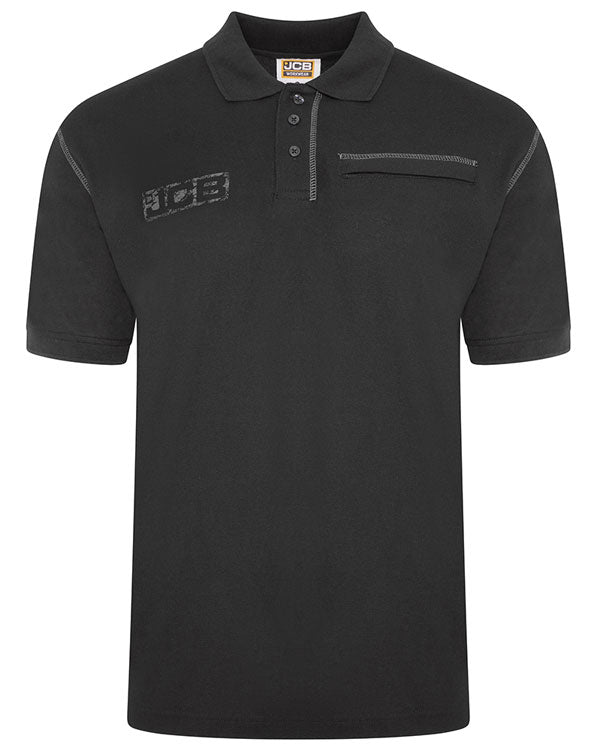 JCB WORKWEAR TRADE WORK SHORT SLEEVE POLO  BLACK ALL SIZES