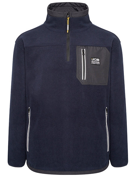 JCB WORKWEAR TRADE HEAVYWEIGHT 1/4 ZIP TECH FLEECE NAVY BLUE BLACK | ALL SIZES