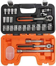 Load image into Gallery viewer, Bahco S240 24 Piece Socket Set Metric 1/2in Drive Square Drive
