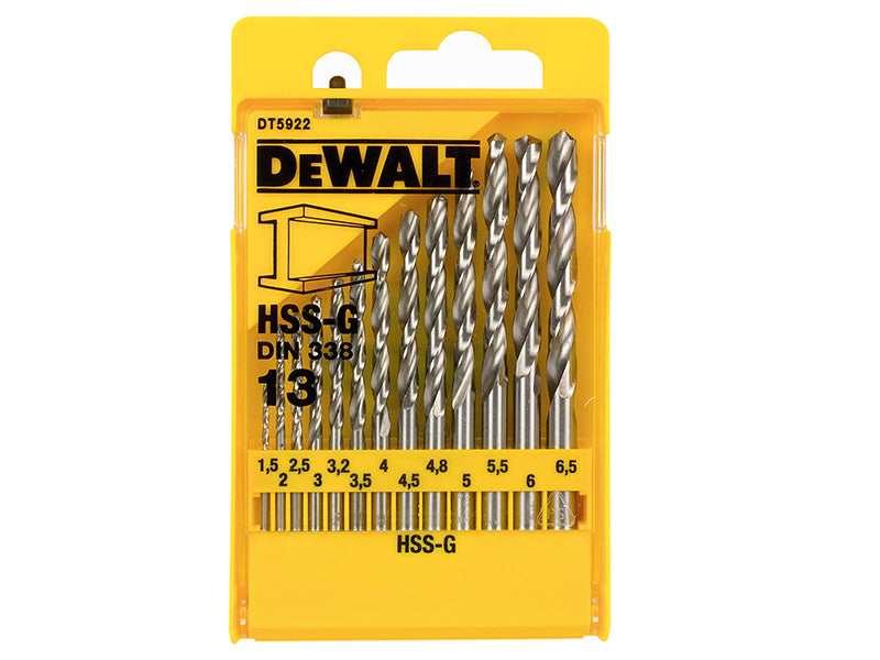 DEWALT DT5922-QZ HSS-G Jobber Drill Bit Set, 13 Piece