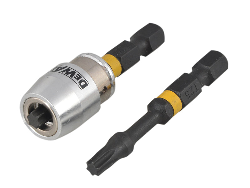 DEWALT DT70538T-QZ Impact Torsion Bits TX25 x  50mm (x2) and Magnetic Screwlock Sleeve