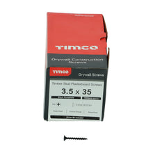 Load image into Gallery viewer, TIMCO Drywall Coarse Thread Bugle Head Black Screws - All Sizes
