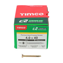 Load image into Gallery viewer, TIMCO C2 Strong-Fix Multi-Purpose Premium Countersunk Gold Woodscrews,All Sizes
