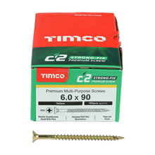 Load image into Gallery viewer, TIMCO C2 Strong-Fix Multi-Purpose Premium Countersunk Gold Woodscrews - 6.0 x 90 Box OF 100 - 60090C2
