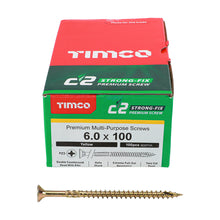 Load image into Gallery viewer, TIMCO C2 Strong-Fix Multi-Purpose Premium Countersunk Gold Woodscrews - 6.0 x 100 Box OF 100 - 60100C2
