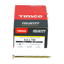 Load image into Gallery viewer, TIMCO Velocity Premium Multi-Use Countersunk Gold Woodscrews - 6.0 x 100 Box OF 100 - 60100VY
