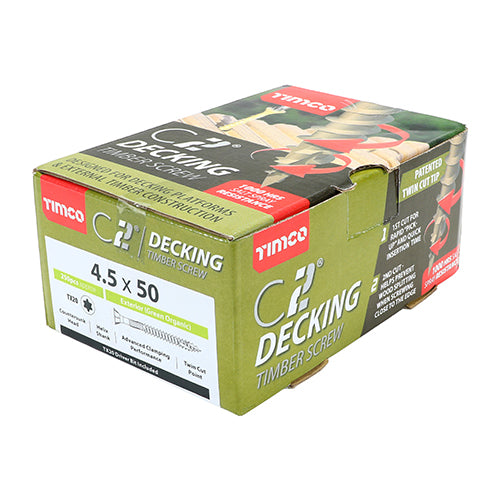 TIMCO C2 Deck-Fix Premium Countersunk Green Decking Screws - All Sizes