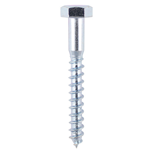 TIMCO Coach Screws Hex Head Silver  - 6.0 x 80 Box OF 100 - 0680CSC