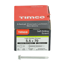 Load image into Gallery viewer, TIMCO Self-Drilling Light Section Screws Exterior Silver - 5.5 x 70 Box OF 100 - L70B
