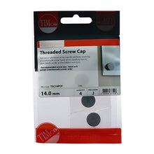 Load image into Gallery viewer, TIMCO Threaded Screw Caps Solid Brass Polished Chrome - 14mm TIMpac OF 4 - TSC14PCP
