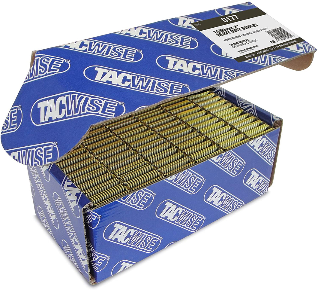 Tacwise 14/50mm Staples, 0177, 14 Series Staples, Pack of 10,000, Narrow Crown, Framing