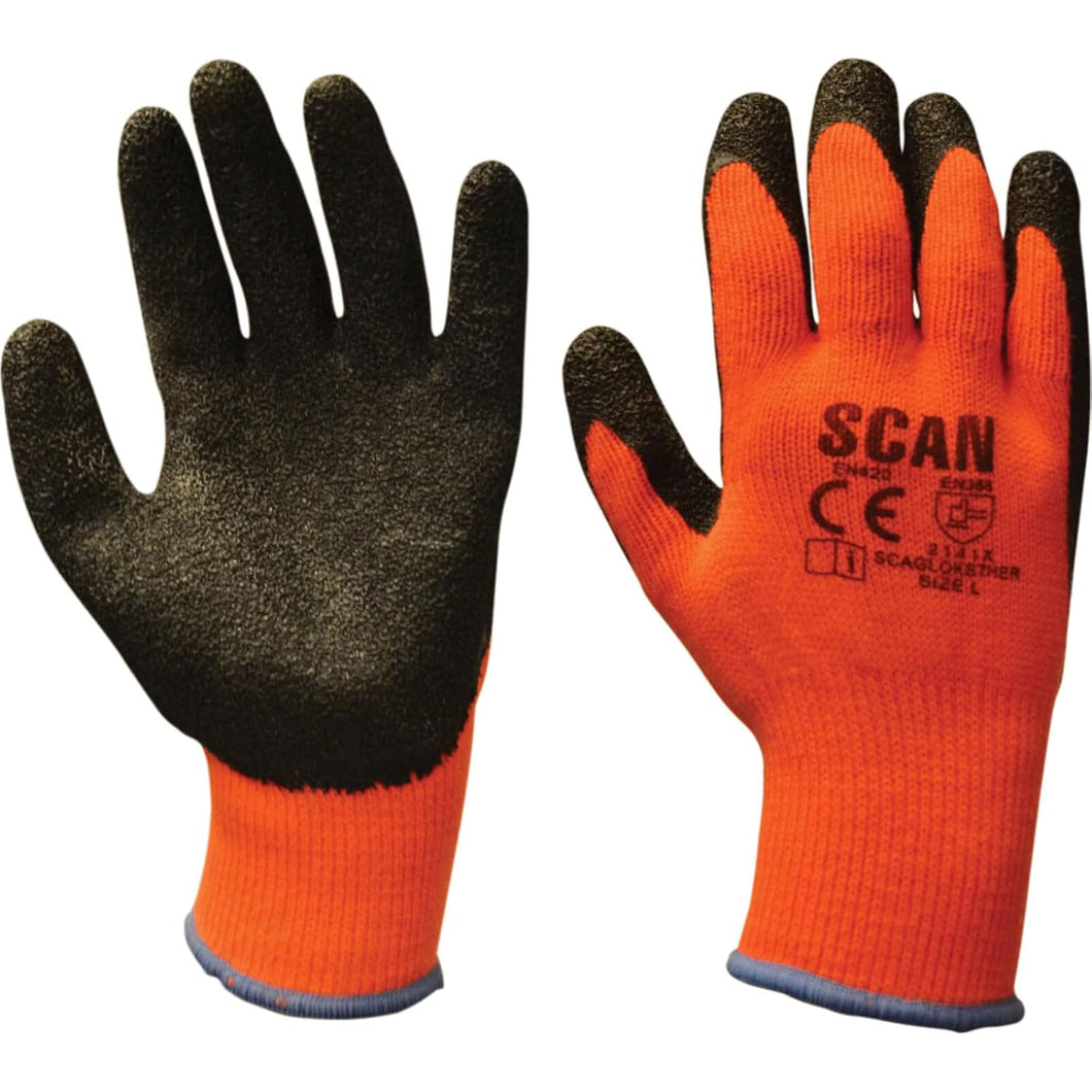 Scan Orange Knitshell Thermal Work Gloves (3 Pairs) Large